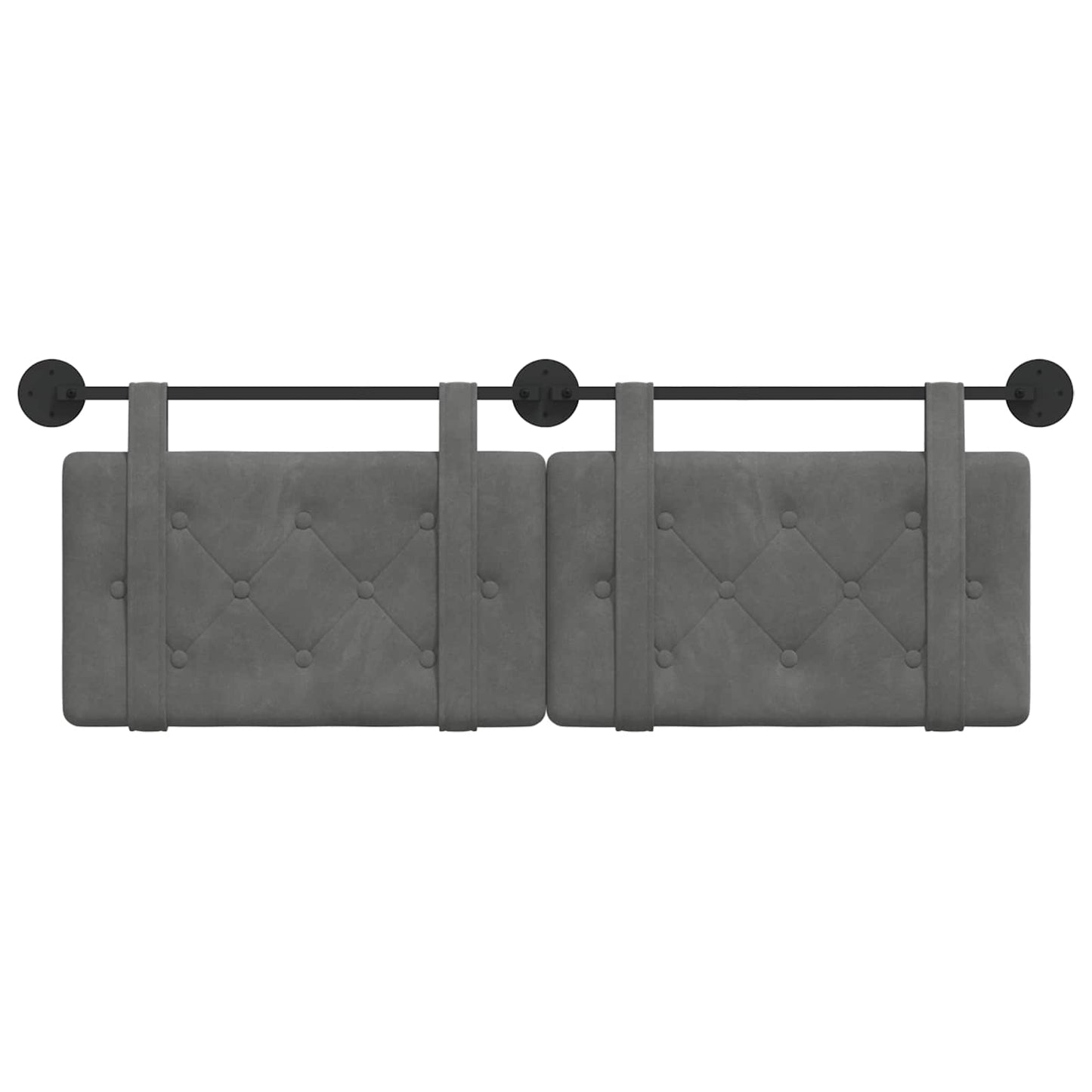 Testata appesa Grigio scuro 150 x 55 x 5 cm Velluto