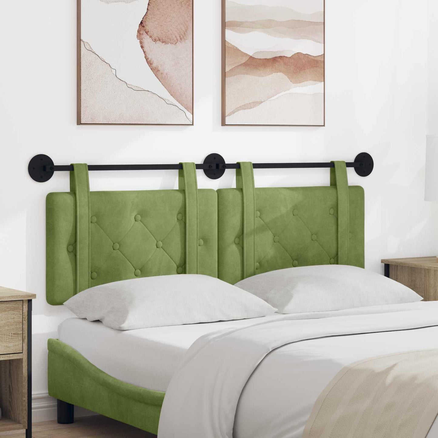 Testata appesa Verde chiaro 150 x 55 x 5 cm Velluto