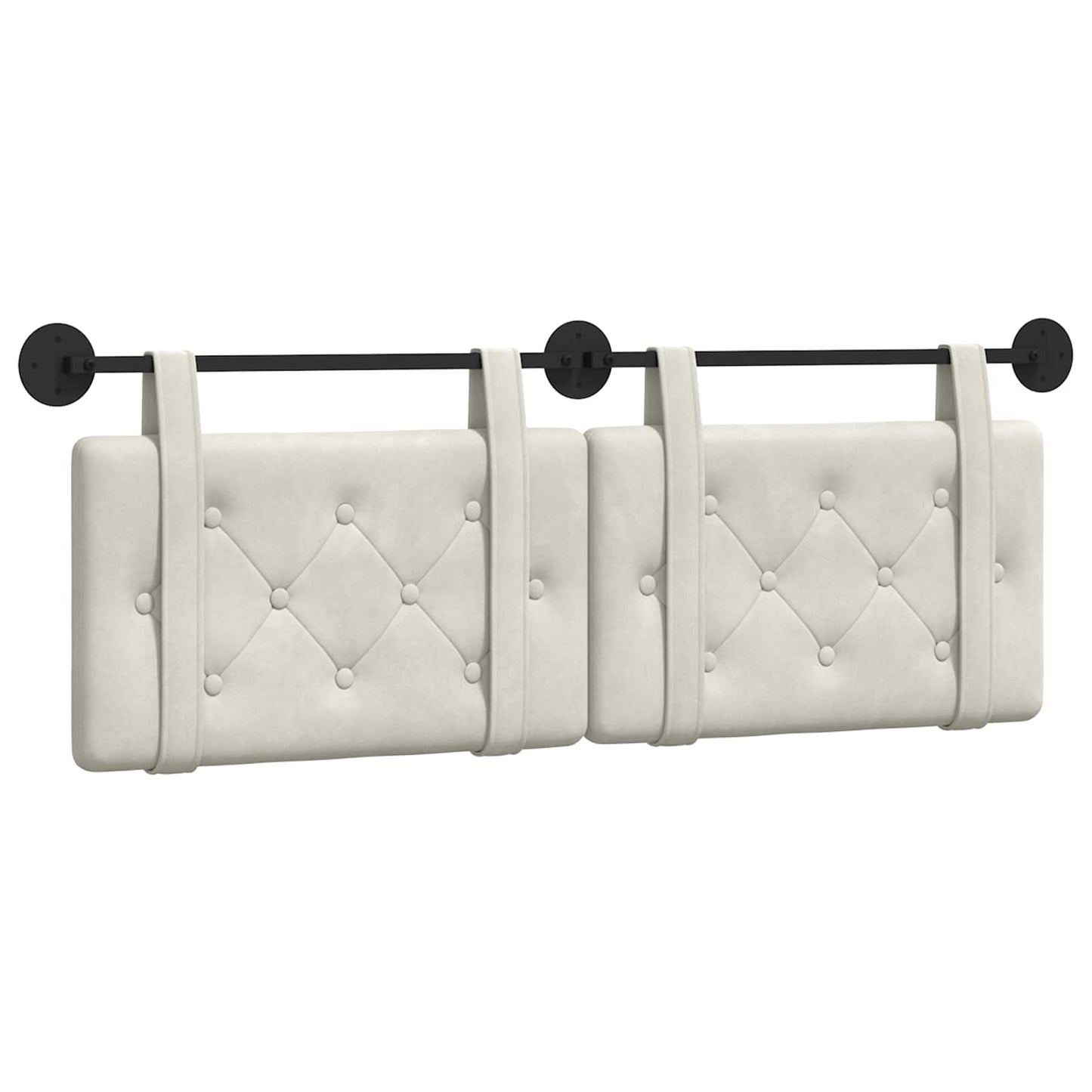 Testata appesa Montaggio a parete Crema 150 x 55 x 5 cm Velluto