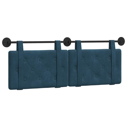 Testata appesa Montaggio a parete Blu 150 x 55 x 5 cm Velluto