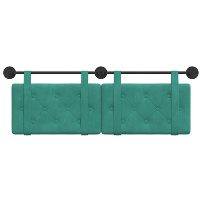 Testata appesa Turchese 150 x 55 x 5 cm Velluto