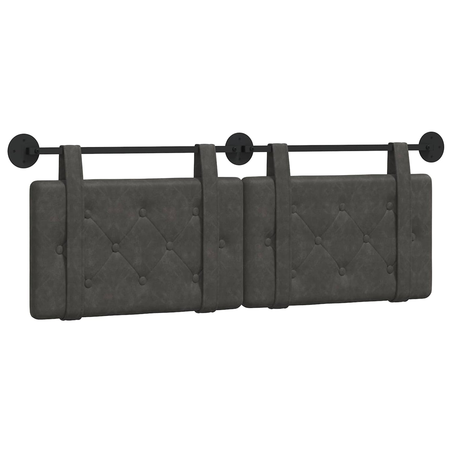 Testata appesa Nero 150 x 55 x 5 cm PU Antico