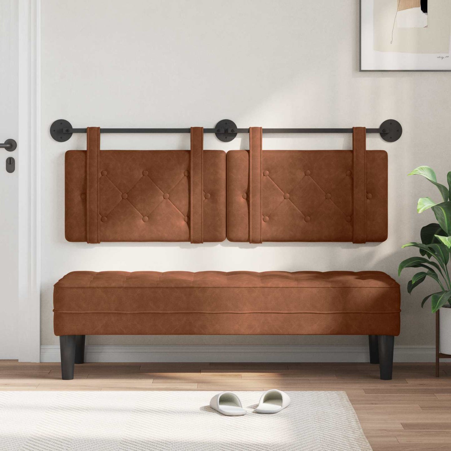Testata appesa Marrone 150 x 55 x 5 cm PU Antico