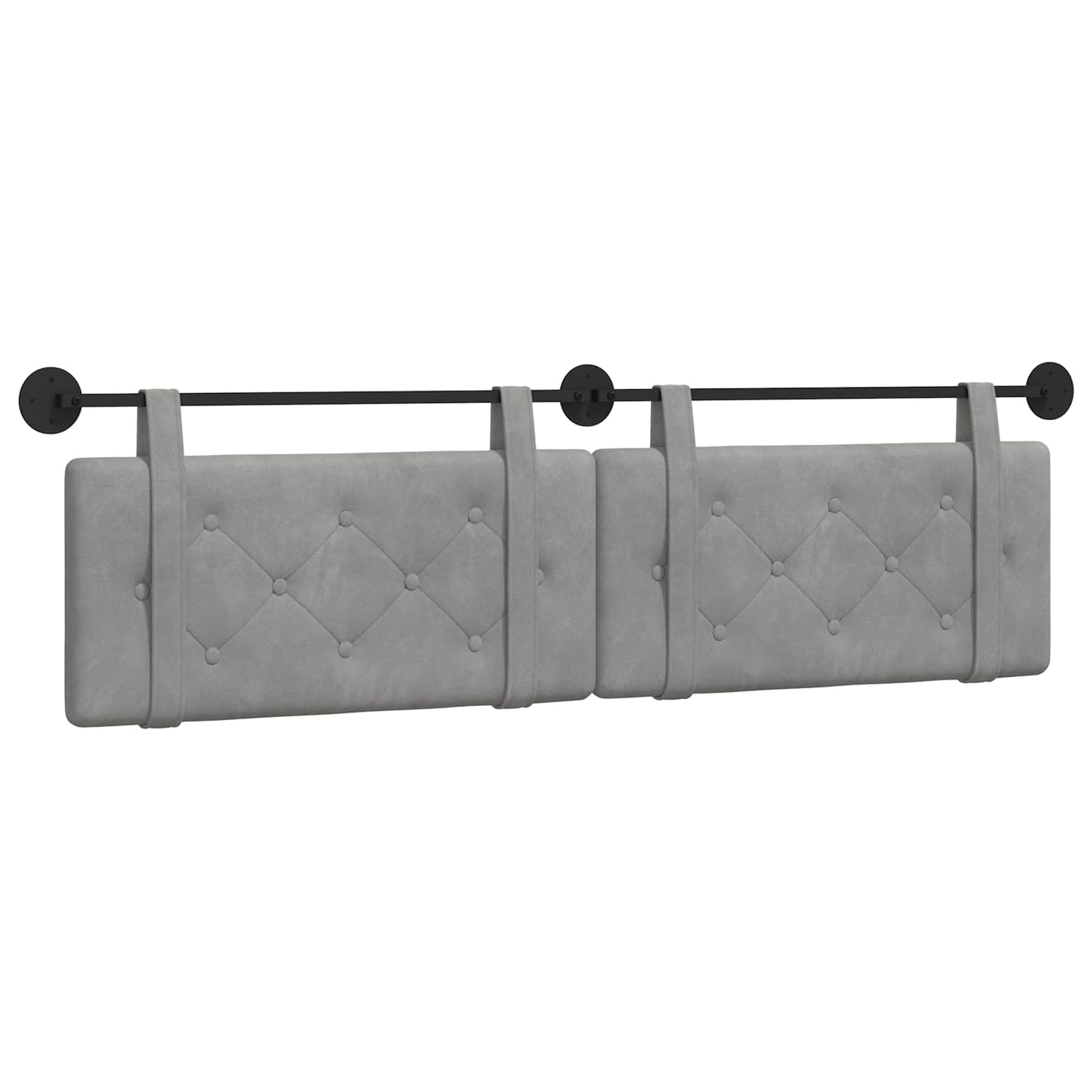 Testata appesa Grigio chiaro 170 x 55 x 5 cm Velluto