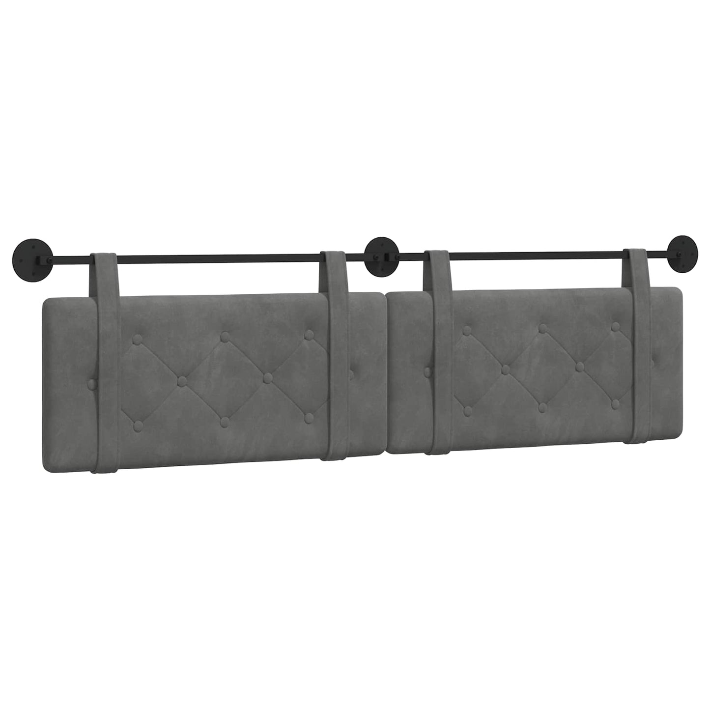 Testata appesa Grigio scuro 170 x 55 x 5 cm Velluto