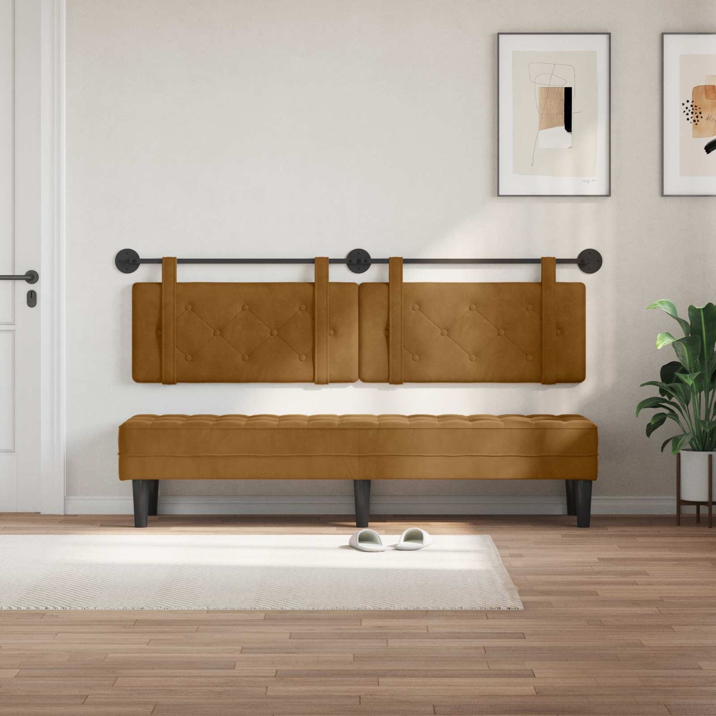 Testata appesa Marrone 170 x 55 x 5 cm Velluto