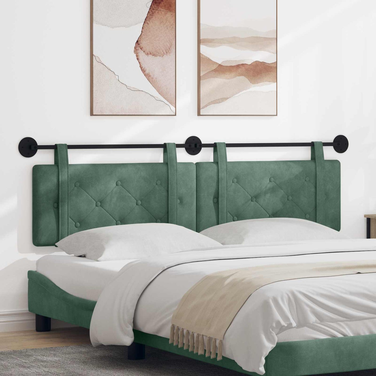 Testata appesa Verde Mare 170 x 55 x 5 cm Velluto