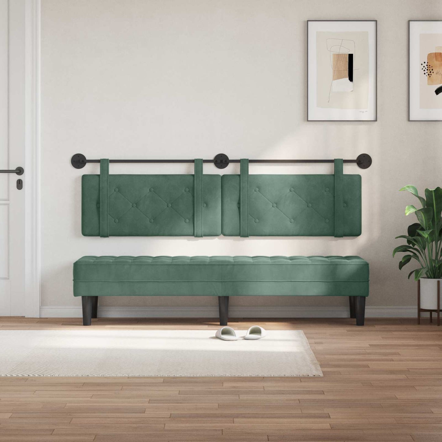 Testata appesa Verde Mare 170 x 55 x 5 cm Velluto
