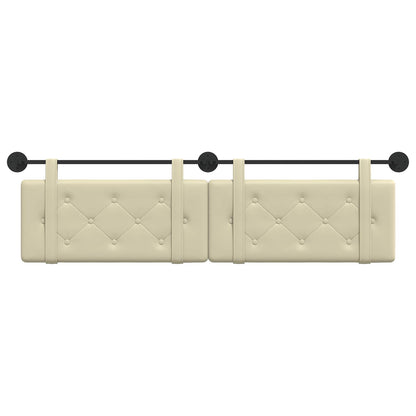 Testata appesa Crema 170 x 55 x 5 cm Pelle Sintetica