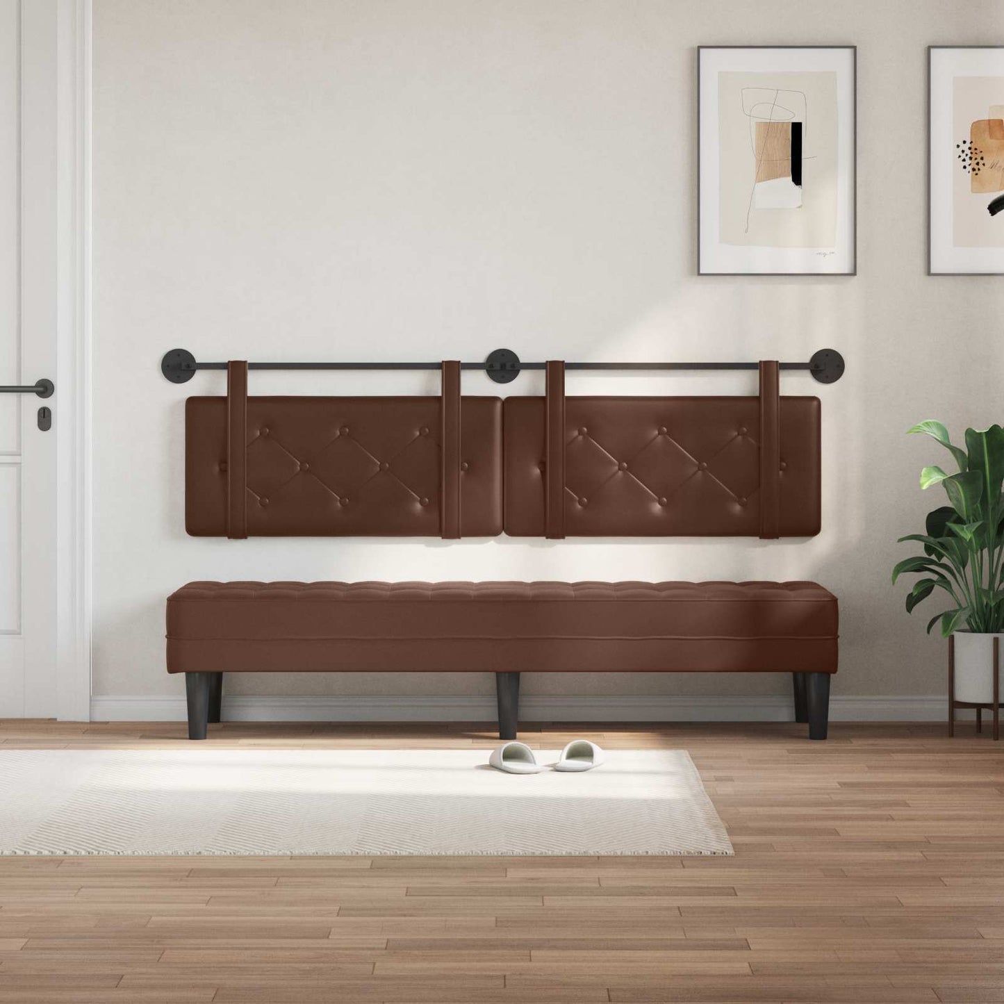 Testata appesa Marrone 170 x 55 x 5 cm Pelle Sintetica