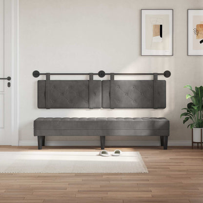 Testata appesa Grigio scuro 190 x 55 x 5 cm Velluto