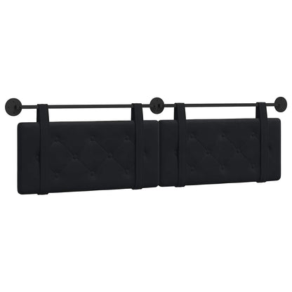 Testata appesa Montaggio a parete Nero 190 x 55 x 5 cm Velluto