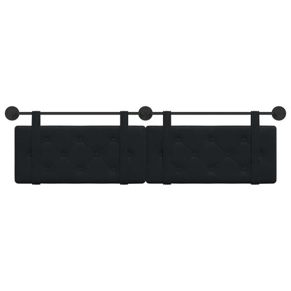 Testata appesa Montaggio a parete Nero 190 x 55 x 5 cm Velluto