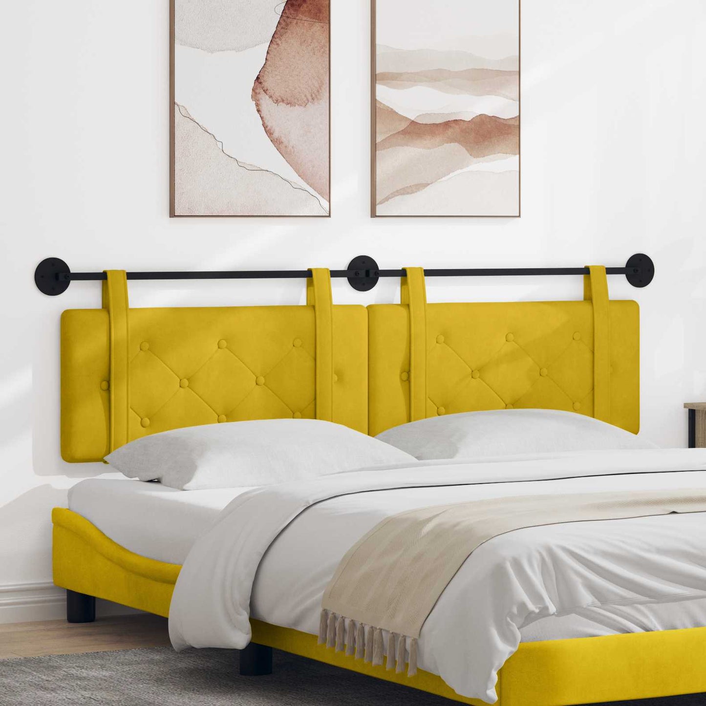 Testata appesa Giallo 190 x 55 x 5 cm Velluto