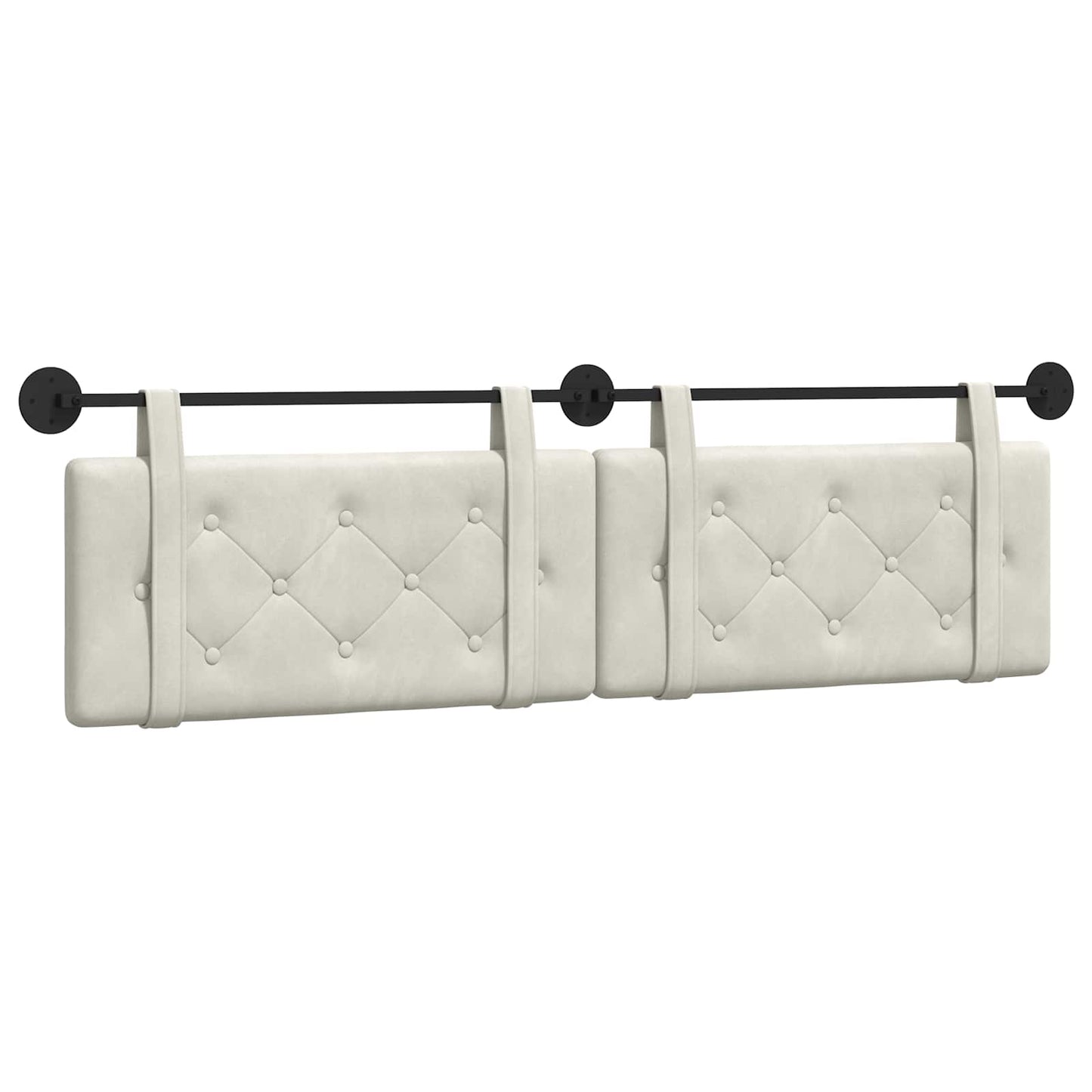Testata appesa Montaggio a parete Crema 190 x 55 x 5 cm Velluto