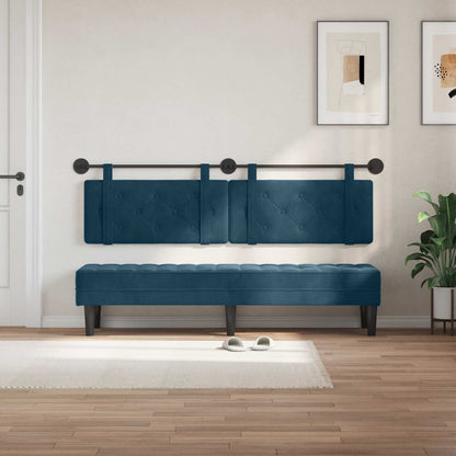 Testata appesa Montaggio a parete Blu 190 x 55 x 5 cm Velluto
