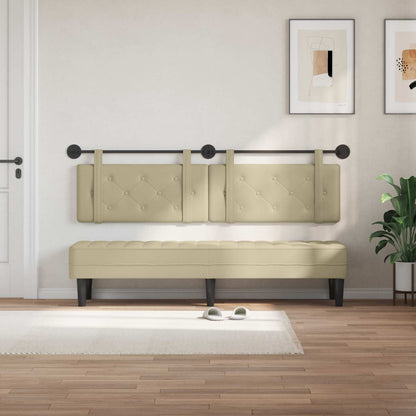 Testata appesa Crema 190 x 55 x 5 cm Pelle Sintetica