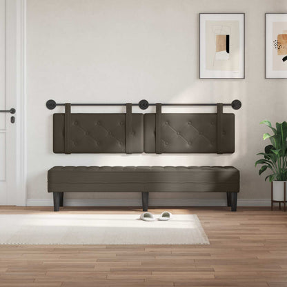 Testata appesa Grigio 190 x 55 x 5 cm Pelle Sintetica