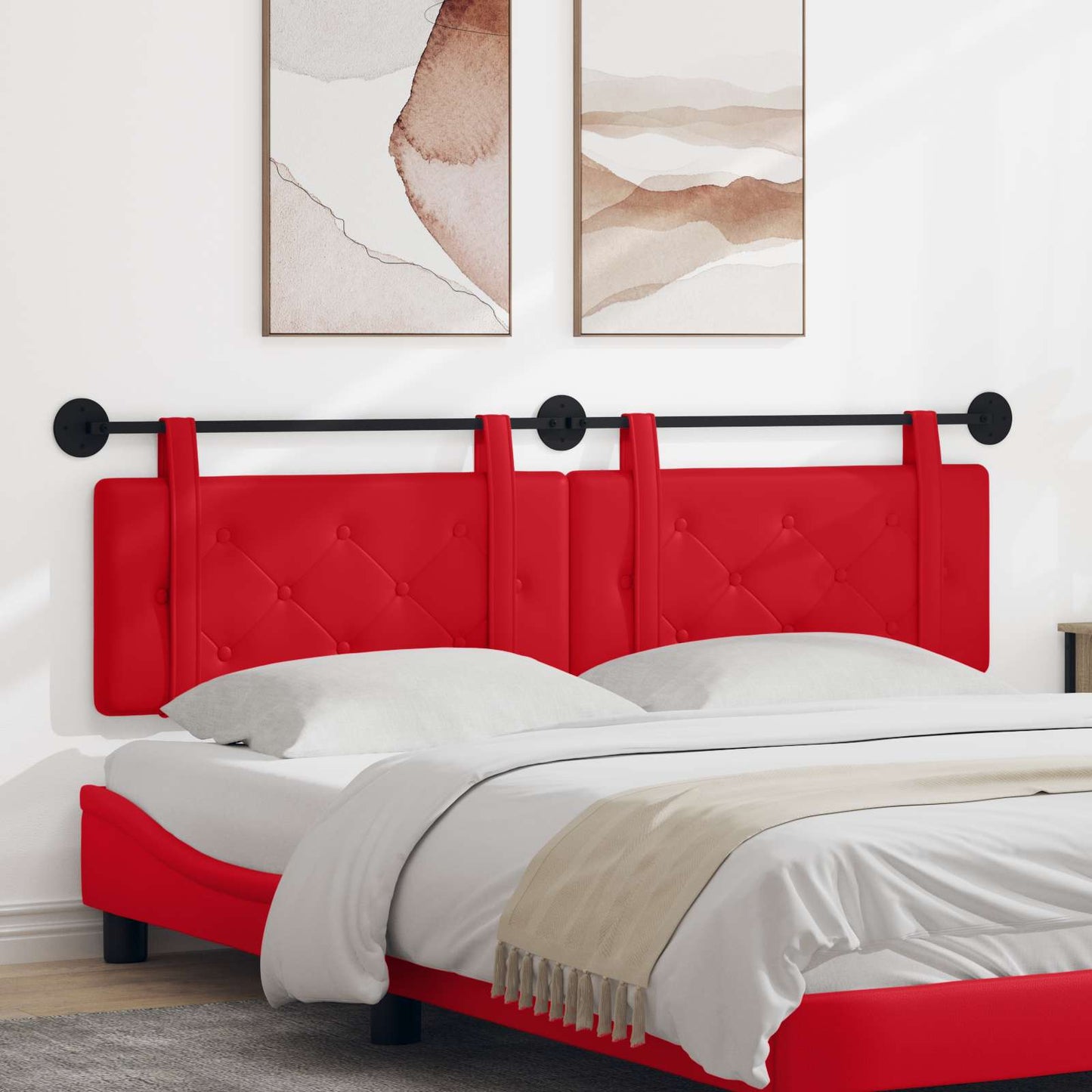Testata appesa Rosso 190 x 55 x 5 cm Pelle Sintetica