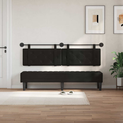 Testata appesa Nero 190 x 55 x 5 cm Pelle Sintetica