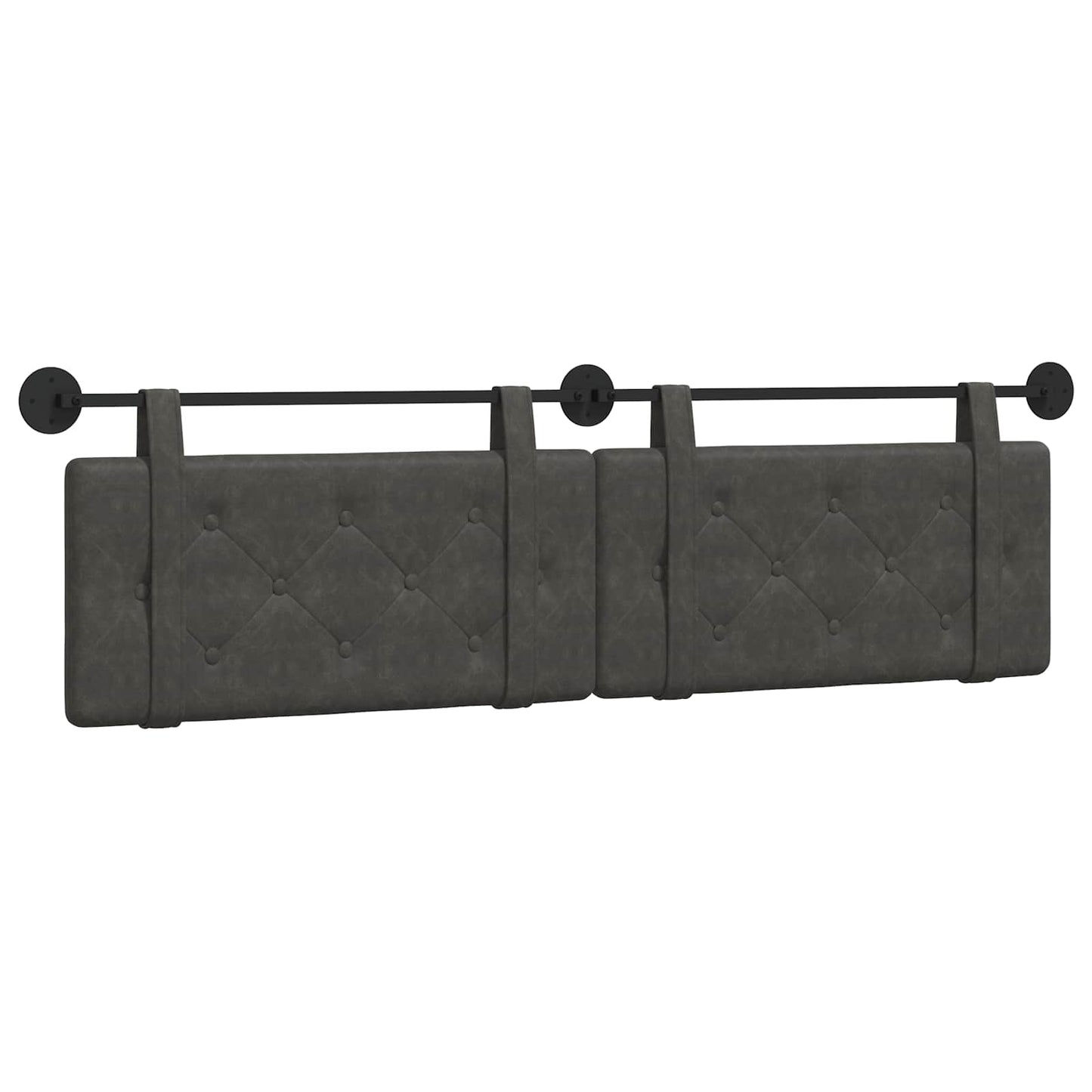 Testata appesa Nero 190 x 55 x 5 cm PU Antico