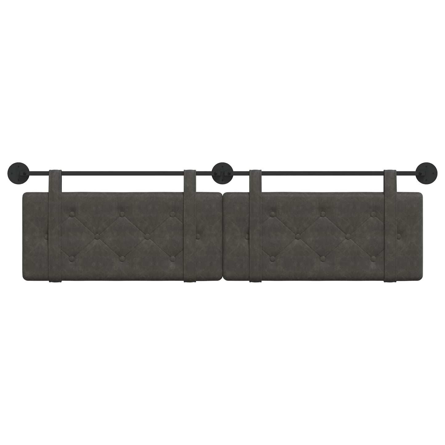 Testata appesa Nero 190 x 55 x 5 cm PU Antico