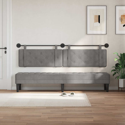 Testata appesa Grigio chiaro 210 x 55 x 5 cm Velluto