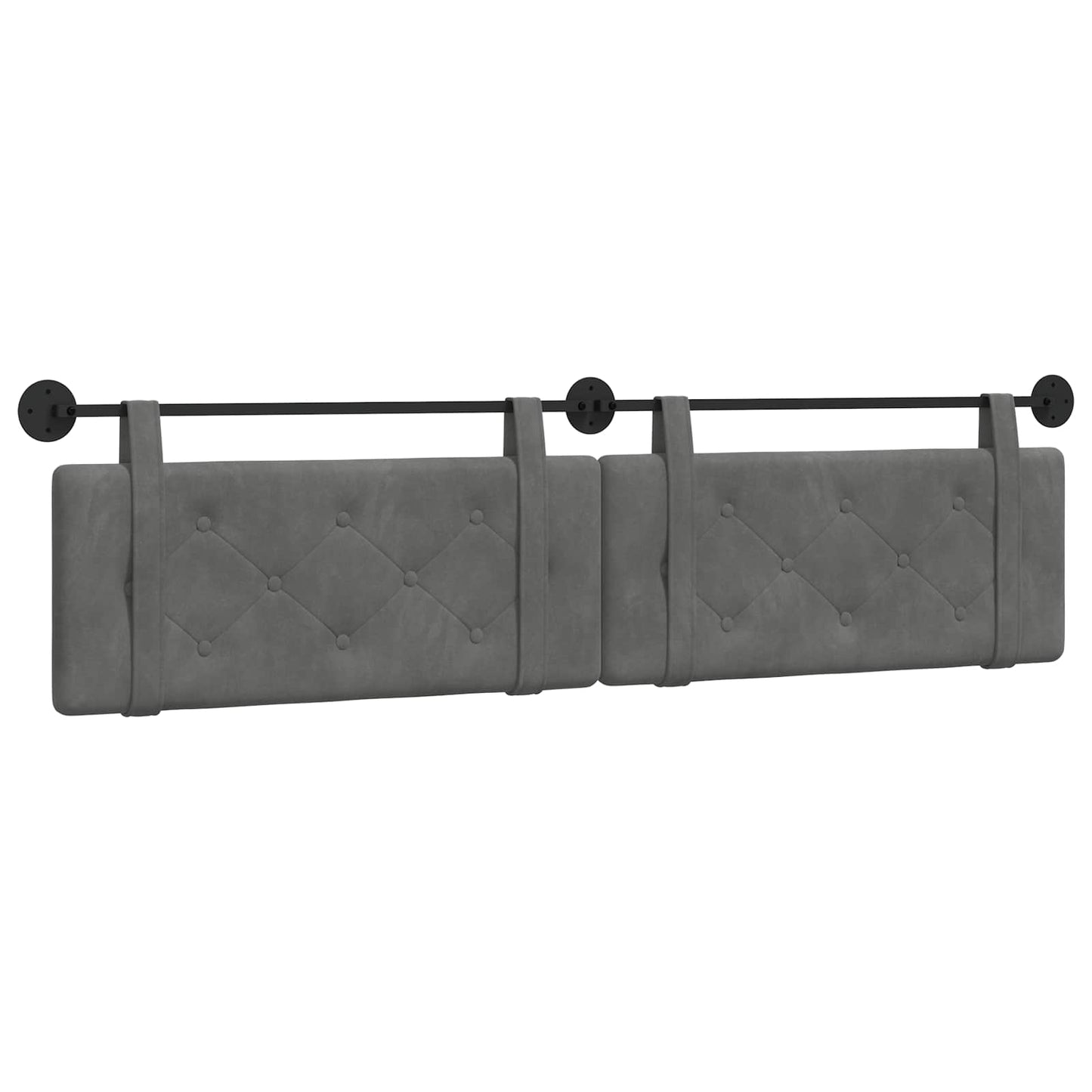 Testata appesa Grigio scuro 210 x 55 x 5 cm Velluto