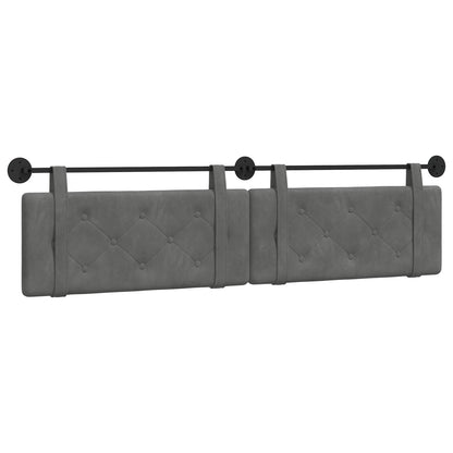 Testata appesa Grigio scuro 210 x 55 x 5 cm Velluto