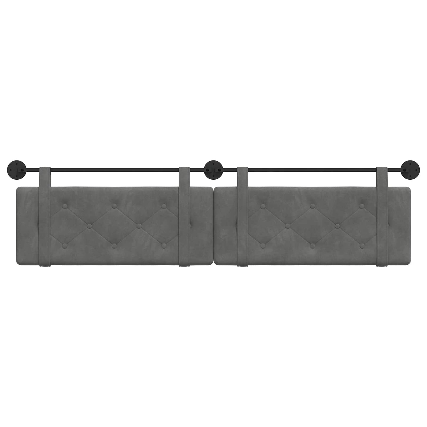 Testata appesa Grigio scuro 210 x 55 x 5 cm Velluto