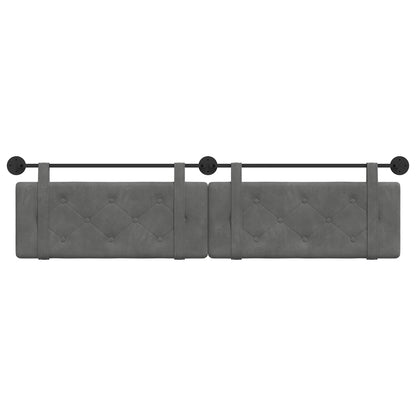 Testata appesa Grigio scuro 210 x 55 x 5 cm Velluto
