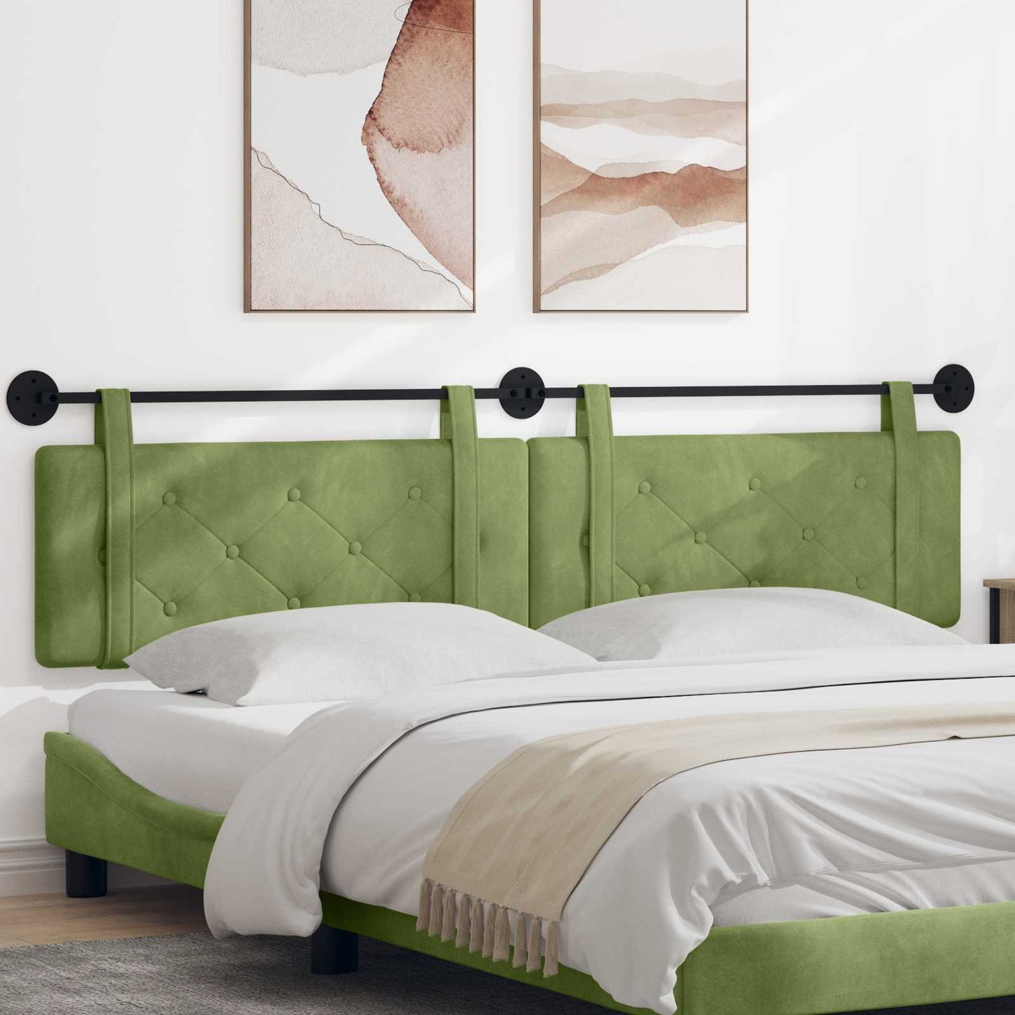 Testata appesa Verde chiaro 210 x 55 x 5 cm Velluto