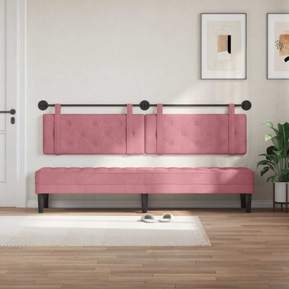 Testata appesa Montaggio a parete Rosa 210 x 55 x 5 cm Velluto