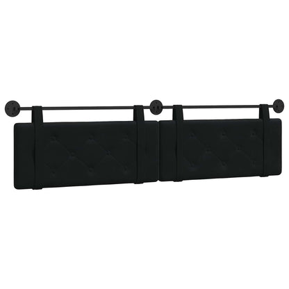 Testata appesa Montaggio a parete Nero 210 x 55 x 5 cm Velluto