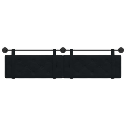 Testata appesa Montaggio a parete Nero 210 x 55 x 5 cm Velluto