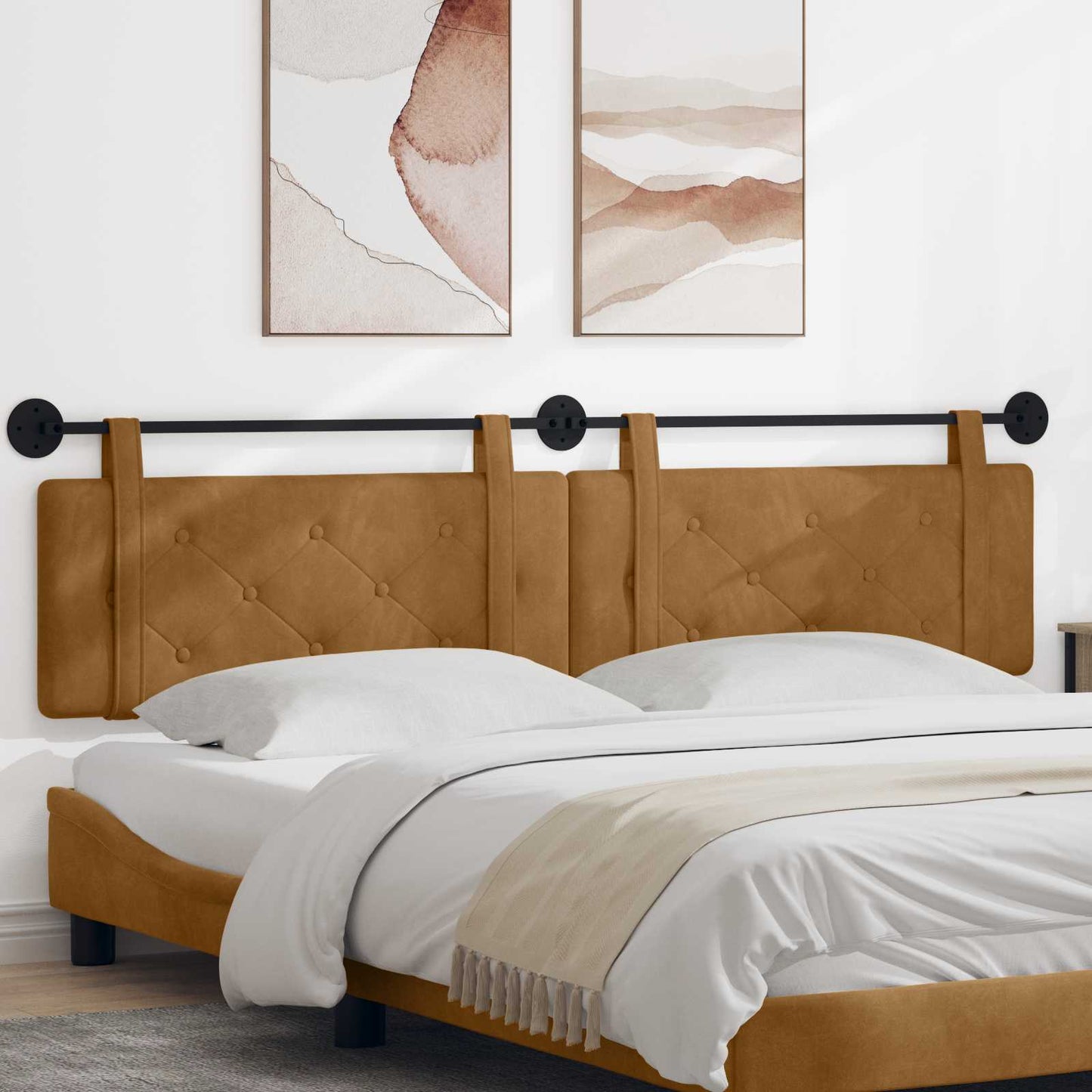 Testata appesa Marrone 210 x 55 x 5 cm Velluto