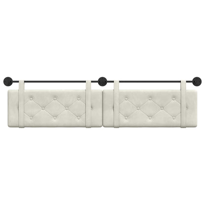 Testata appesa Montaggio a parete Crema 210 x 55 x 5 cm Velluto
