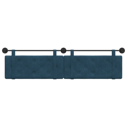 Testata appesa Montaggio a parete Blu 210 x 55 x 5 cm Velluto