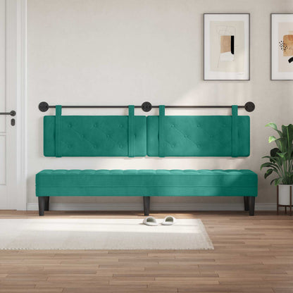 Testata appesa Turchese 210 x 55 x 5 cm Velluto