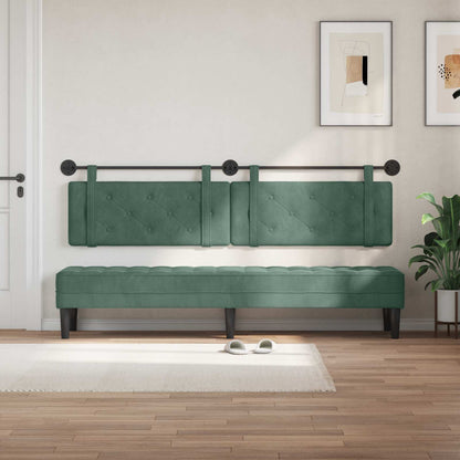 Testata appesa Verde Mare 210 x 55 x 5 cm Velluto
