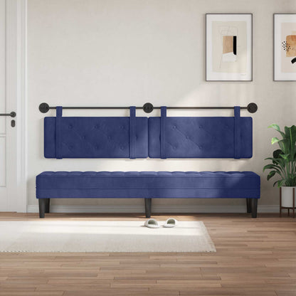 Testata appesa Blu Polizia 210 x 55 x 5 cm Velluto
