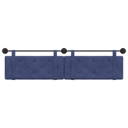 Testata appesa Blu Polizia 210 x 55 x 5 cm Velluto