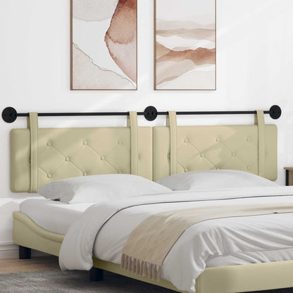 Testata appesa Crema 210 x 55 x 5 cm Pelle Sintetica