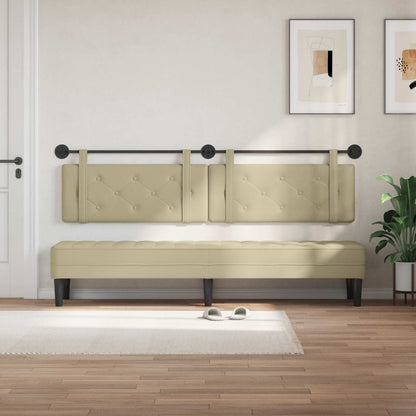 Testata appesa Crema 210 x 55 x 5 cm Pelle Sintetica