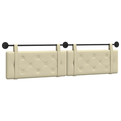 Testata appesa Crema 210 x 55 x 5 cm Pelle Sintetica