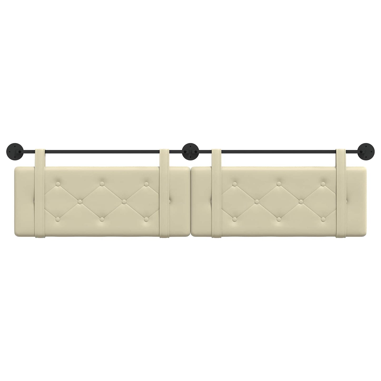 Testata appesa Crema 210 x 55 x 5 cm Pelle Sintetica