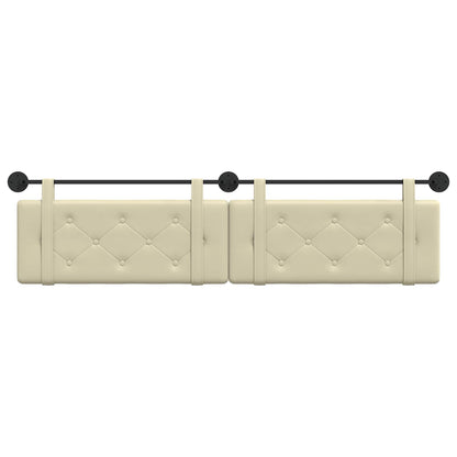 Testata appesa Crema 210 x 55 x 5 cm Pelle Sintetica