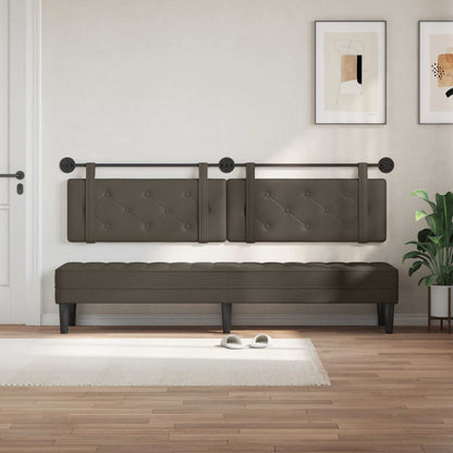 Testata appesa Grigio 210 x 55 x 5 cm Pelle Sintetica