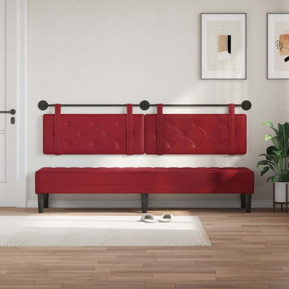 Testata appesa Rosso Vino 210 x 55 x 5 cm Pelle Sintetica