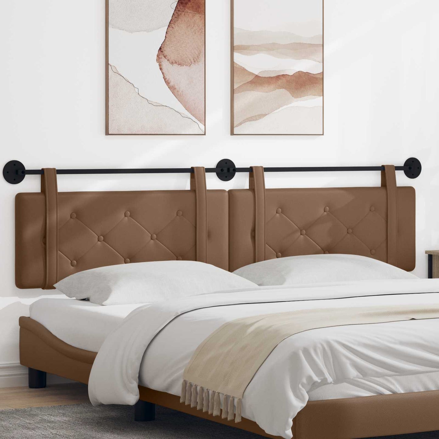 Testata appesa Cappuccino 210 x 55 x 5 cm Pelle Sintetica